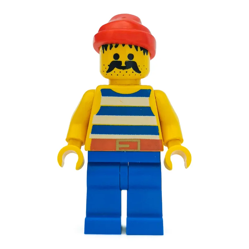 Pirate - Blue Stripes, Blue Legs, Red Bandana, Head Solid Stud