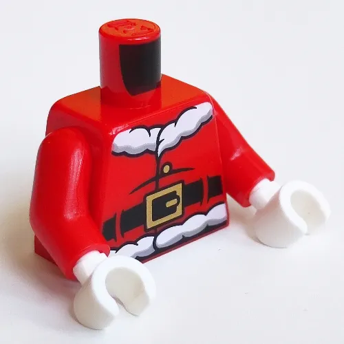 Torso Jacket, White Fur Trim, Black Creases, Black Belt Print (Santa), Red Arms, White Hands