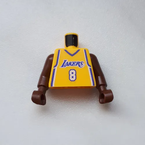 Torso Basketball Jersey, Los Angeles Lakers '8' Print, Long One Piece Arms Brown (NBA)