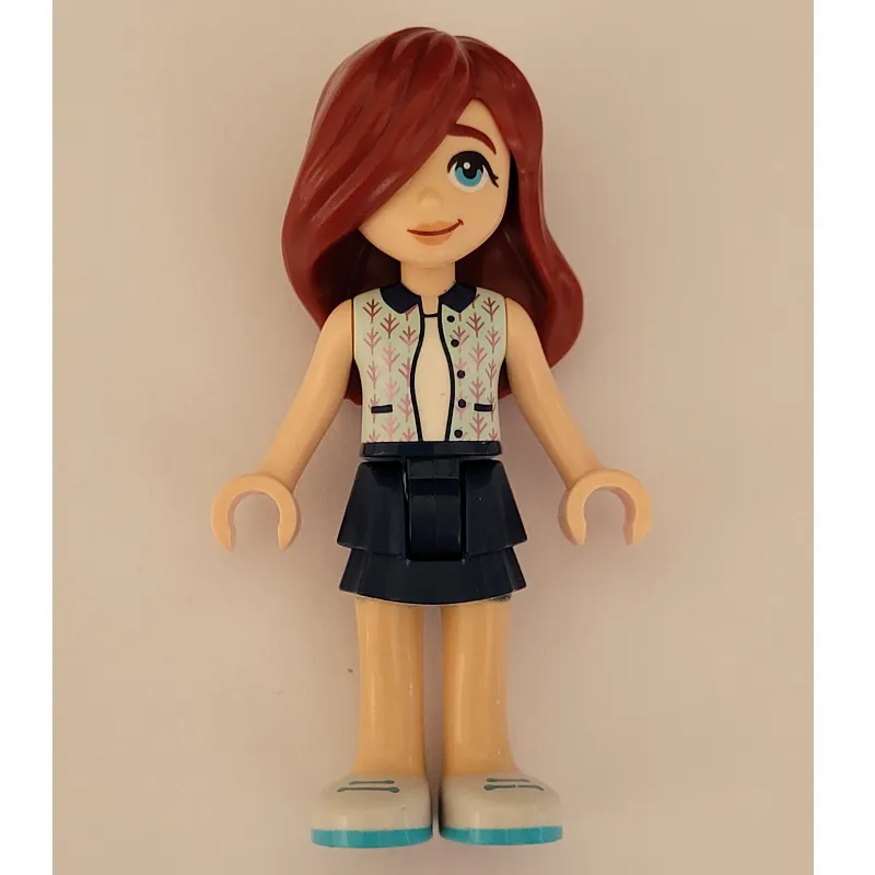 Paisley - White Top, Dark Blue Skirt