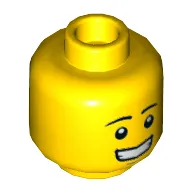Minifig Head Giraffe Guy, Eyebrows, Lopsided Grin / Smile Showing Teeth Print