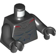 Torso Armor Silver and Red with Blue Muscles Print (Black Manta), Black Arms and Hands