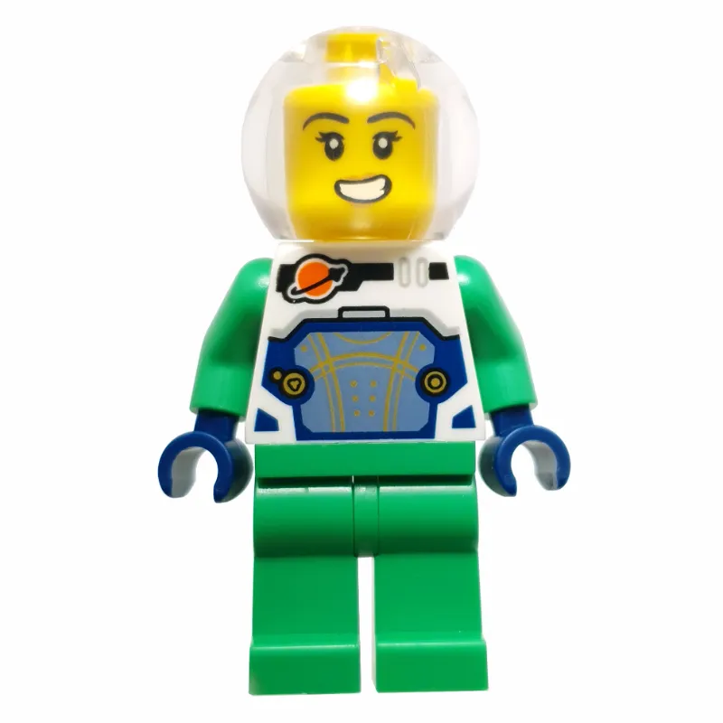 Astronaut, White Spacesuit, Bright Green Legs, Sphere Helmet