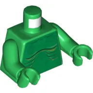 Torso Alien with Skeletal Spine and Ribs Print, Green Arms and Hands