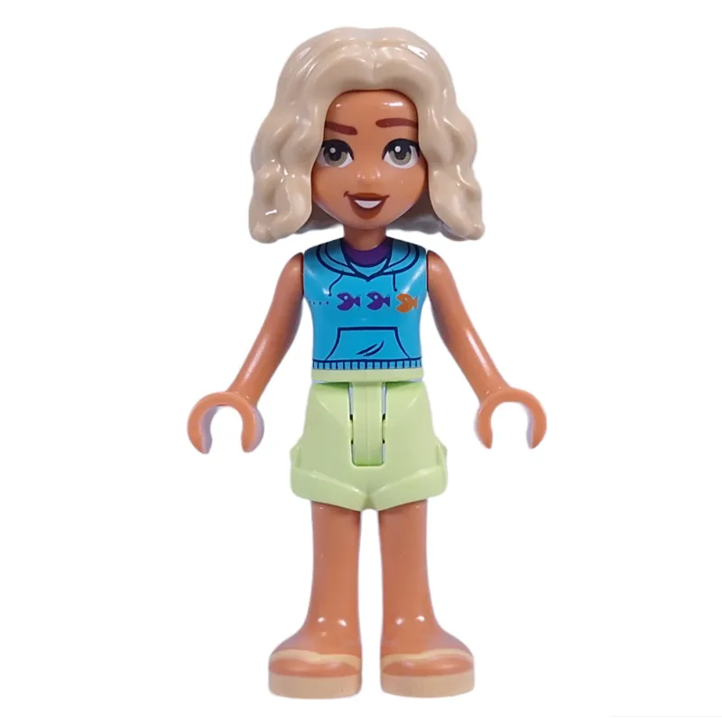 Nova - Dark Azure Top, Yellowish Green Shorts