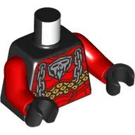 Torso, Silver Chains, Red/Gold Armor, Skull print, Red Arms, Black Hands