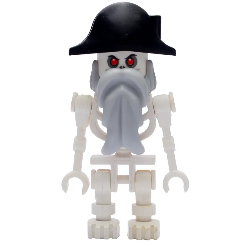 Skeleton, Red Eyes, Bicorne Hat, Light Bluish Gray Beard