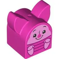 Duplo Brick 2 x 2 x 2 Curved Top with Pointed Ears, Piglet Print