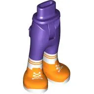 Minidoll Hips and Trousers with Back Pockets with White Socks, Orange Shoes print