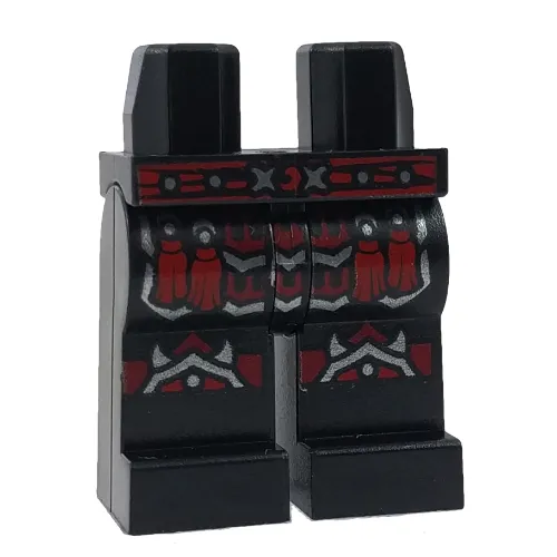 Hips and Black Legs with Red Studded Belt, Tassels and Armor