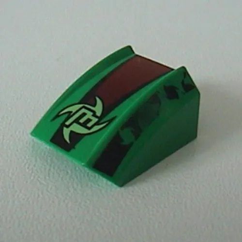 Slope Curved 2 x 2 with Lip, No Studs with 'M' and Black/Red Print (Set 8384)