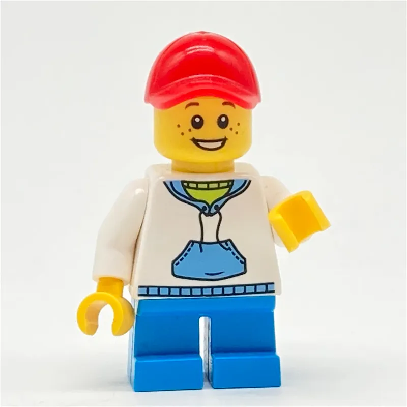 Kid - White Torso, Dark Azure Legs, Red Cap