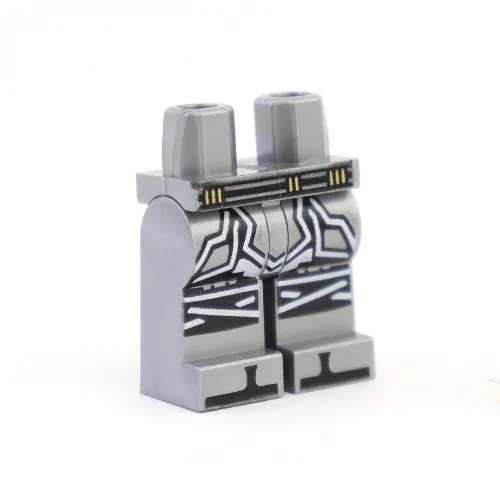 Hips and Flat Silver Legs with Silver Armor, Knee Straps, Sandals Print