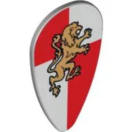 Shield Ovoid with Gold Lion on Red and White Quarters Print