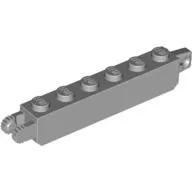 Hinge Brick 1 x 6 Locking with 1 Finger Vertical End and 2 Fingers Vertical End, 9 Teeth