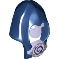 Hood and Mask, Trans Purple, Silver Medallion with Swirl Print