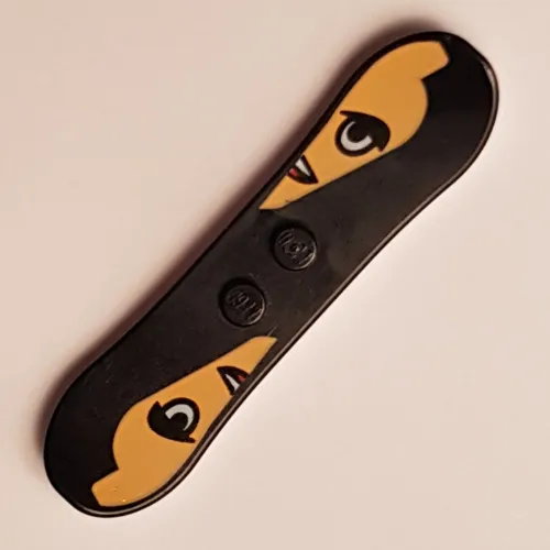 Sports Snowboard with Light Nougat Minifig Head Print, White Bottom