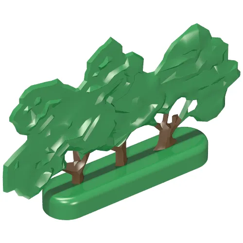 Plant, Tree Flat Bush painted with hollow base