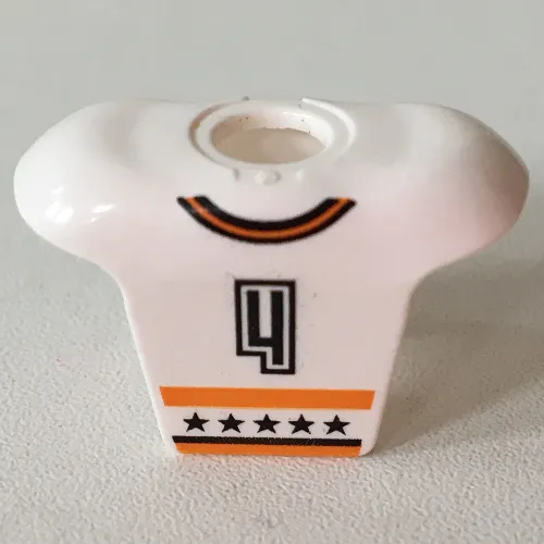 Minifig Neckwear Sports Hockey Body Armor with NHL Logo and Black '4' Print