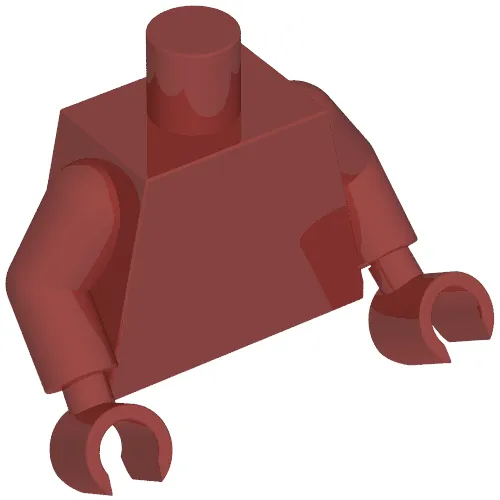 Torso, Red/Black Iron Man Armor, Gold Circuitry, Silver Arc Reactor print, Dark Red Arms and Hands