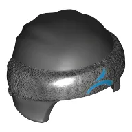 Head Wrap with Headband and Knot, Pearl Titanium Pattern and Dark Azure Symbol Print