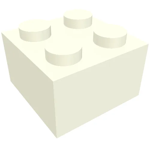 Brick 2 x 2 without Bottom Tubes, Slotted (with 1 slot)