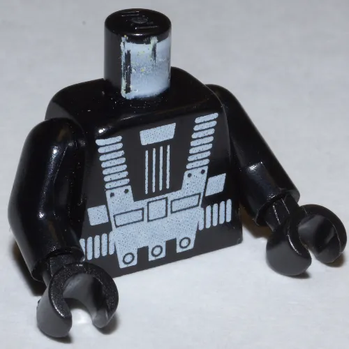 Torso Space Suit, Blacktron I Print (2018 Version), Black Arms and Hands