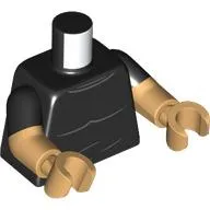 Torso, Dual Molded Arms with Shirt, Muscles Lines print, Black Sleeves Pattern, Warm Tan Arms and Hands
