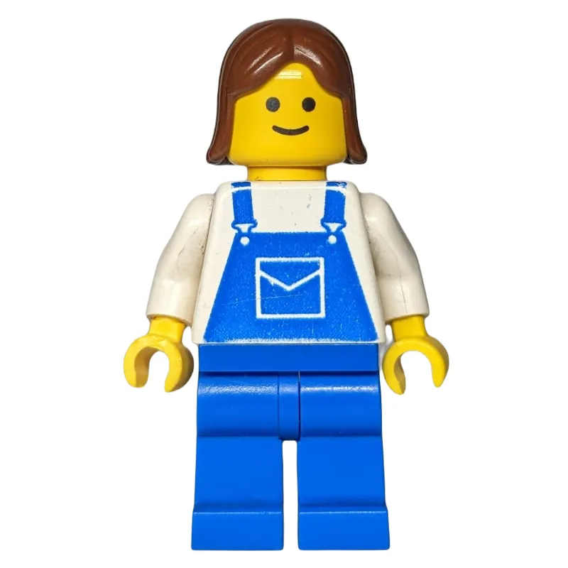 White Torso, Blue Overall, Brown Hair
