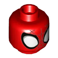 Minifig Head Spider-Man, Large White and Silver Eyes, Black Web Print