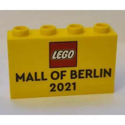 Panel 1 x 4 x 2 with Side Supports - Hollow Studs with "LEGO MALL OF BERLIN 2021" print