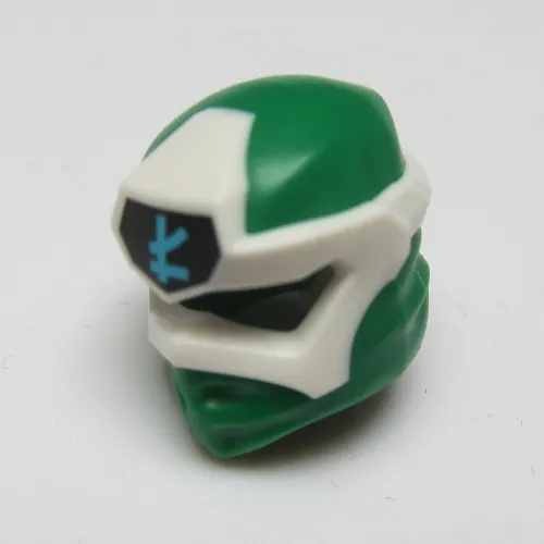 Wrap with Angular Mask White, and Medium Azure Asian Symbol on Black print