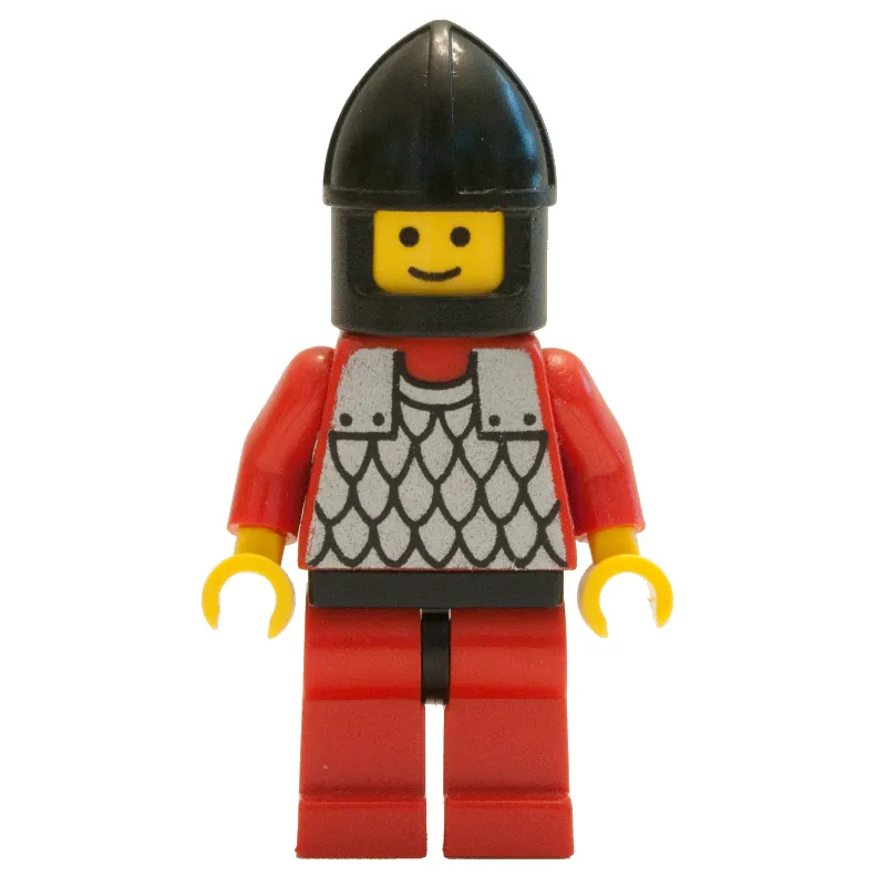 Knight (Scale Mail on Red) - Red Arms, Red Legs, Black Chin-Guard