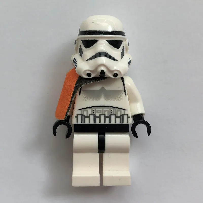 Sandtrooper Squad Leader / Captain, Orange Pauldron, Neck Bracket, Plain Black Head, Dotted Mouth print
