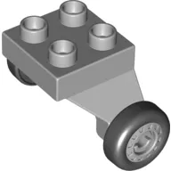 Duplo Airplane Landing Gear with 4 Studs on Top and 2 Wheels [Complete Assembly]