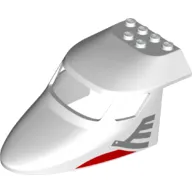 Aircraft Fuselage Curved Forward 6 x 10 Top with Metallic Silver/ Red print