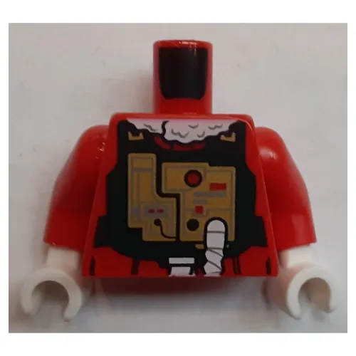 Torso Flight Suit Print (Yuletide Squadron X-Wing Pilot), Red Arms, White Hands