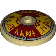 Dish 4 x 4 Inverted [Radar] with Viking Shield Dark Red / Yellow Rune Print