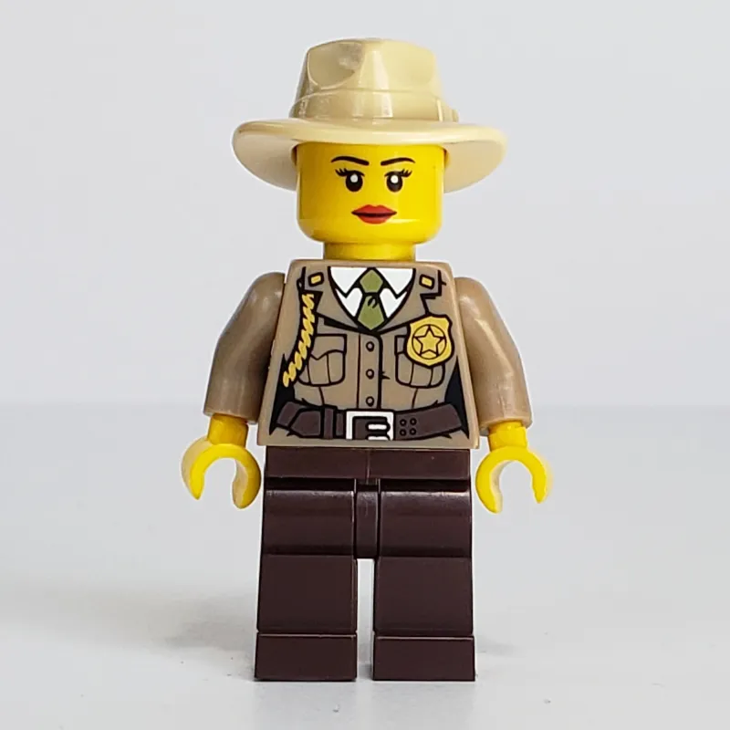 Swamp Police / Ranger, Woman, Tan Campaign Hat, Dark Brown Legs