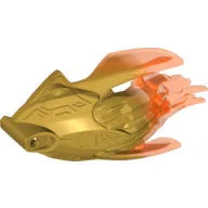 Large Figure Mask with Back with Marbled Trans-Neon Orange Pattern
