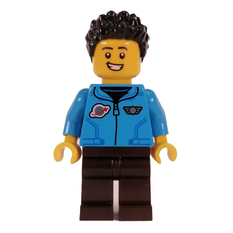 Dark Azure Torso, Dark Brown Legs, Black Hair