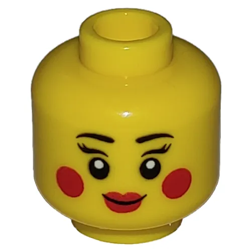 Minifig Head, Red Cheeks and Lips, Smile, Open Mouth / Closed Mouth Print