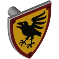 Shield Triangular with Black Raven on Bright Light Orange Background Print