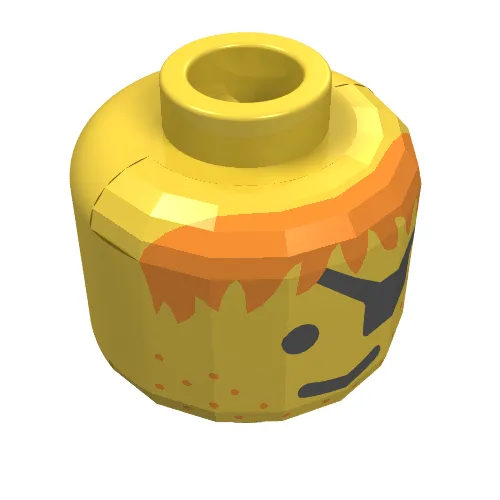 Minifig Head Pirate, Eyepatch, Stubble and Reddish-Brown Hair Print [Blocked Open Stud]