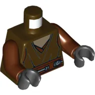 Torso Belted Jedi Robe and Dark Tan Shirt Print, Reddish Brown Arms, Black Hands