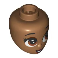 Minidoll Head with Large Reddish Brown Eyes, Dark Red Lips print