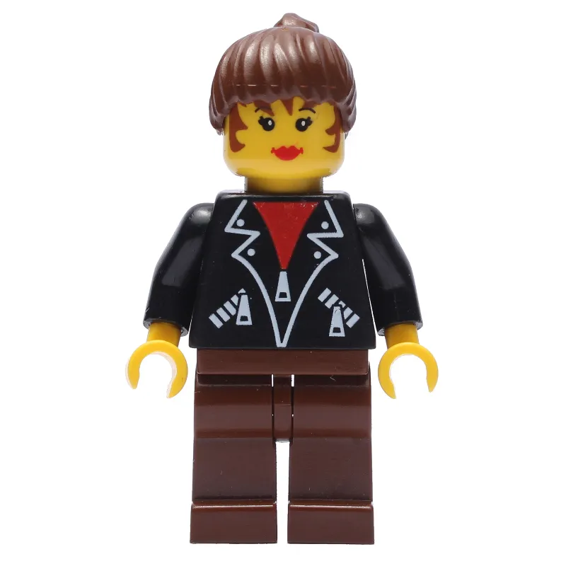 Woman - Black Jacket, Brown Legs