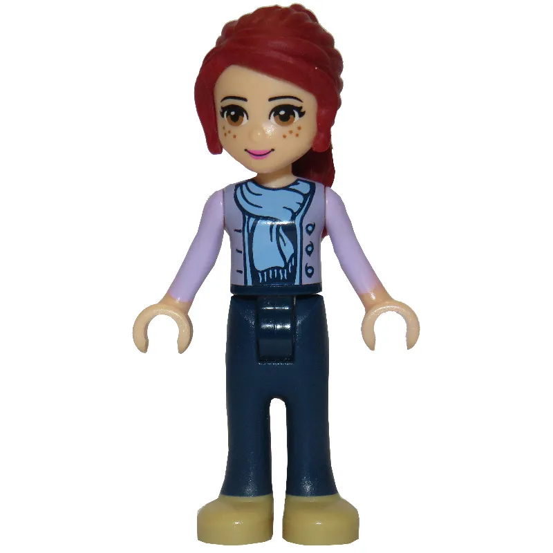 Mia - Lavender Jacket, Scarf, Dark Blue Trousers