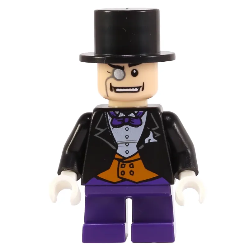 The Penguin with Dark Purple Short Legs and Orange Vest