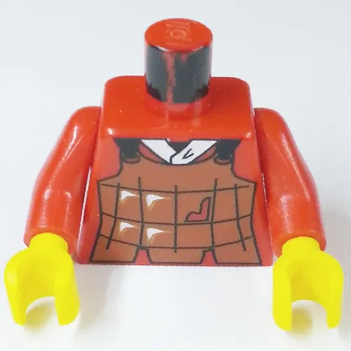Torso Armor Brown Leather Print (Robber), Red Arms, Yellow Hands